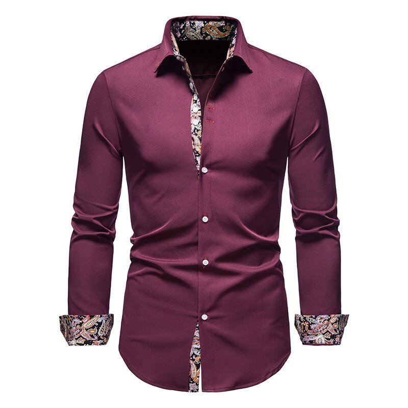 Men's Button Down Shirt – Contrast Trim, Slim Fit Smart Casual Wear