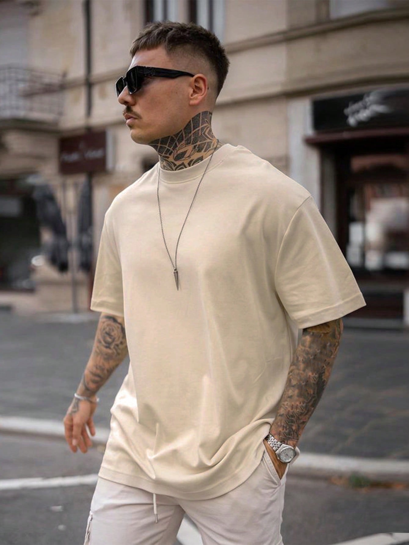 Men's T-Shirt – Plain Crew Neck, Relaxed Fit Casual Summer Top