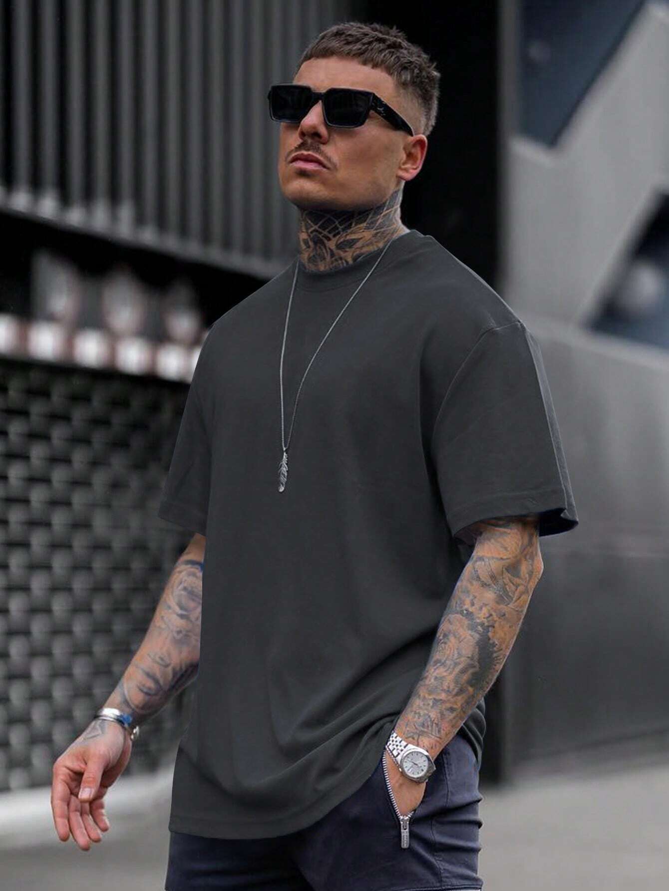 Men's T-Shirt – Plain Crew Neck, Relaxed Fit Casual Summer Top