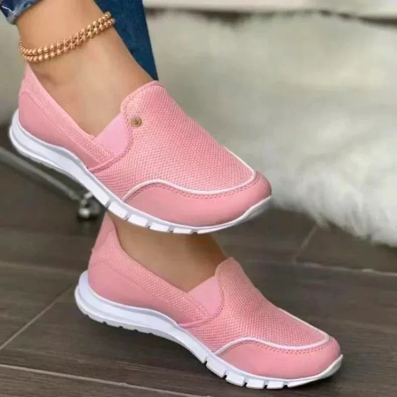 Womens Slip-On Trainers – Breathable Mesh, Comfy Everyday Casual Shoes
