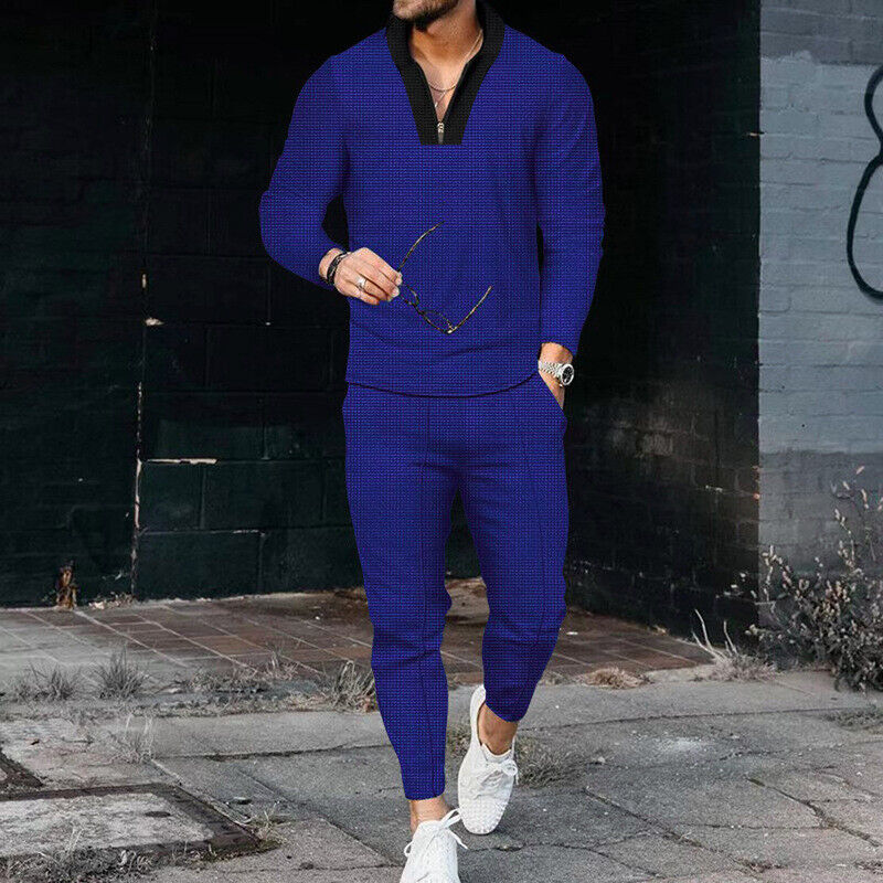 Men's Tracksuit Set – Quarter Zip, Slim Fit Smart Loungewear