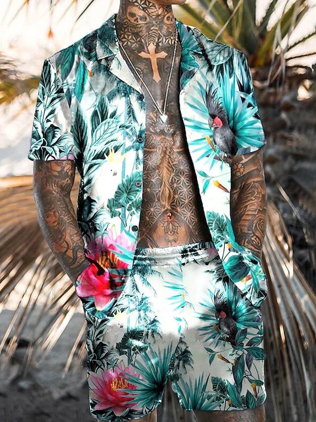 Men's Co-ord Set – Graphic Print, Relaxed Fit Holiday Wear