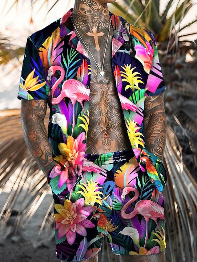Men's Co-ord Set – Graphic Print, Relaxed Fit Holiday Wear