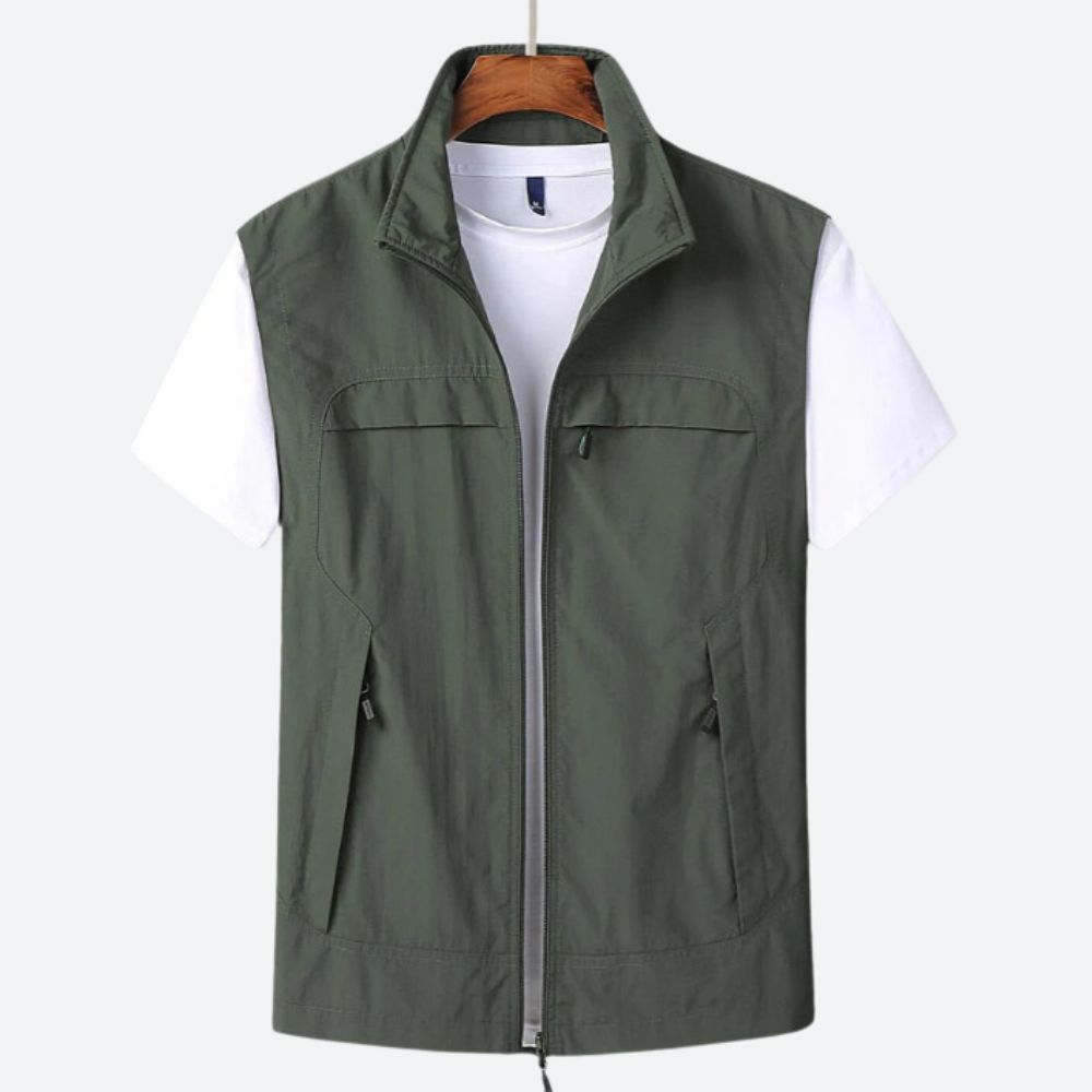 Men’s Utility Gilet – Zip Pockets, Lightweight Regular Fit Outdoor Vest