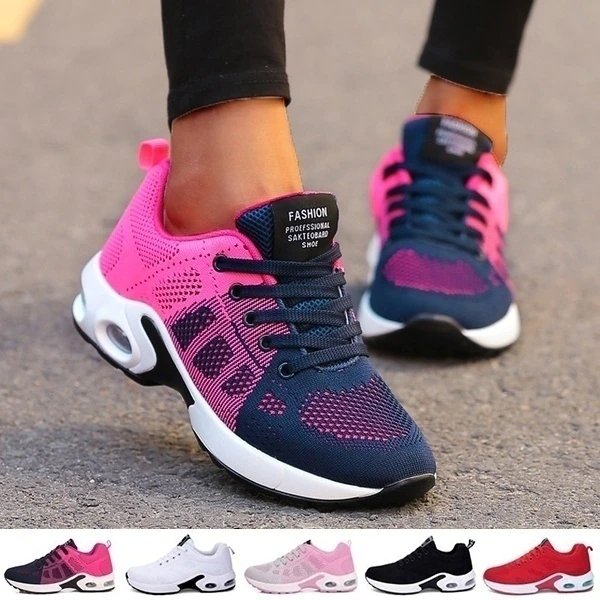 Women's Trainers – Air Cushion Sole, Breathable Gym & Walking Shoes